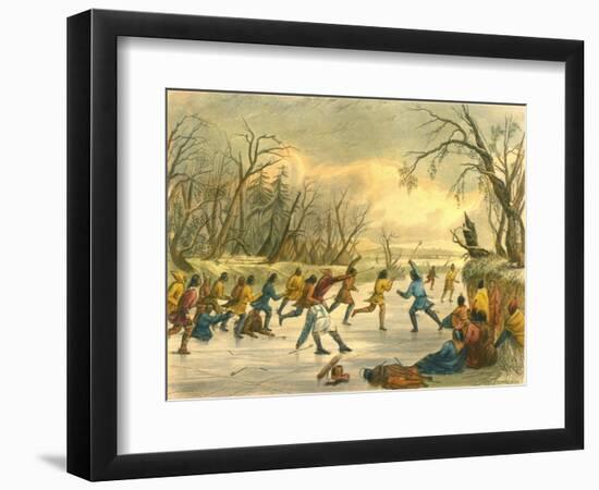 Ball Play on the Ice, 1853-Seth Eastman-Framed Giclee Print