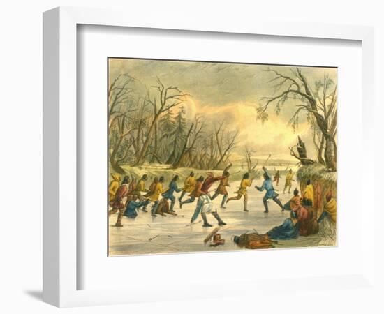 Ball Play on the Ice, 1853-Seth Eastman-Framed Giclee Print