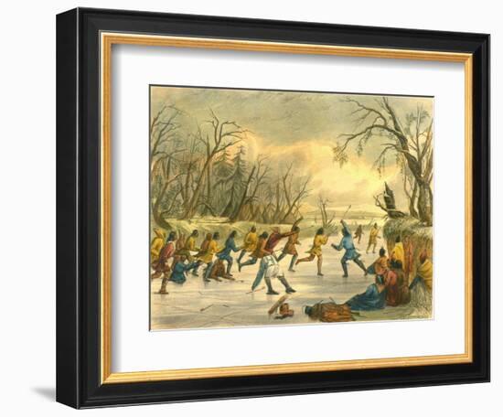 Ball Play on the Ice, 1853-Seth Eastman-Framed Giclee Print