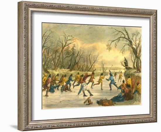 Ball Play on the Ice, 1853-Seth Eastman-Framed Giclee Print