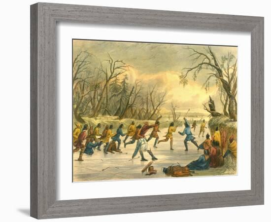 Ball Play on the Ice, 1853-Seth Eastman-Framed Giclee Print