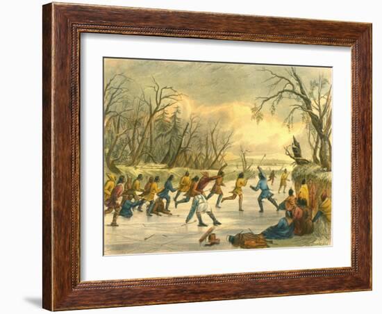 Ball Play on the Ice, 1853-Seth Eastman-Framed Giclee Print