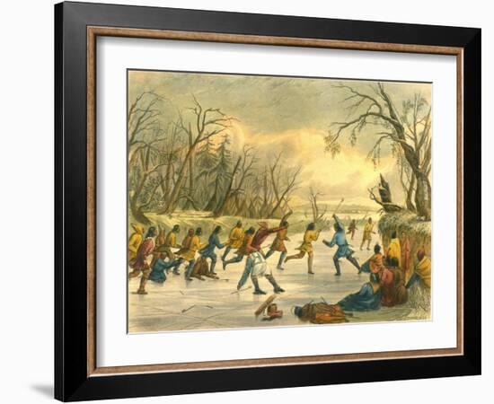 Ball Play on the Ice, 1853-Seth Eastman-Framed Giclee Print