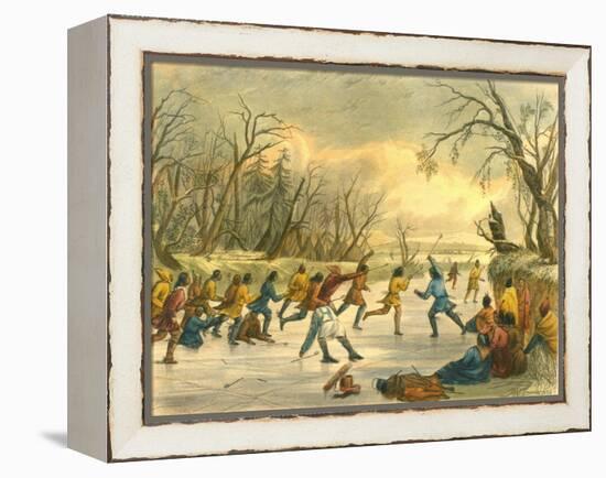 Ball Play on the Ice, 1853-Seth Eastman-Framed Premier Image Canvas