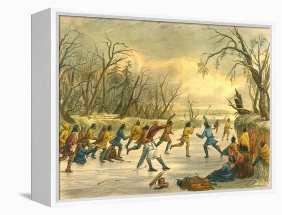 Ball Play on the Ice, 1853-Seth Eastman-Framed Premier Image Canvas