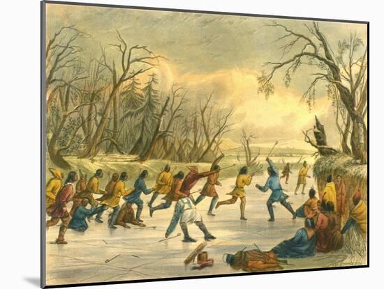 Ball Play on the Ice, 1853-Seth Eastman-Mounted Giclee Print