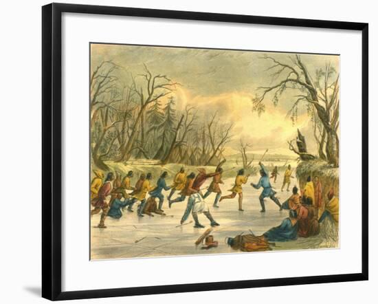 Ball Play on the Ice, 1853-Seth Eastman-Framed Giclee Print