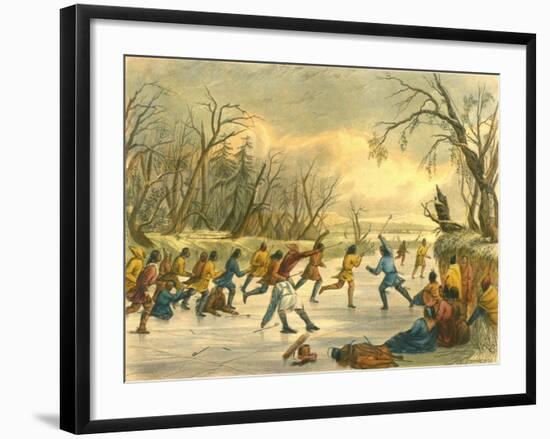 Ball Play on the Ice, 1853-Seth Eastman-Framed Giclee Print