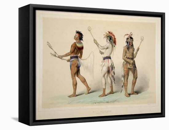 Ball Players, from Catlin's North American Indian Portfolio. Hunting Scenes and Amusements of the R-George Catlin-Framed Premier Image Canvas