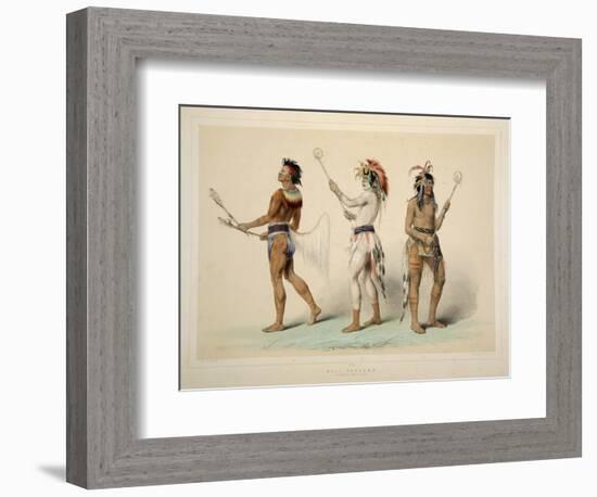 Ball Players, from Catlin's North American Indian Portfolio. Hunting Scenes and Amusements of the R-George Catlin-Framed Giclee Print