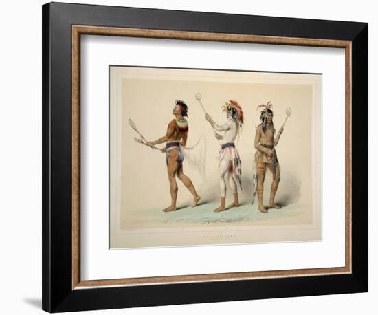 Ball Players, from Catlin's North American Indian Portfolio. Hunting Scenes and Amusements of the R-George Catlin-Framed Giclee Print