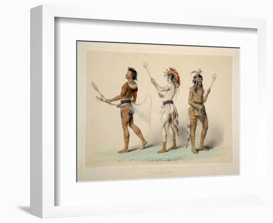 Ball Players, from Catlin's North American Indian Portfolio. Hunting Scenes and Amusements of the R-George Catlin-Framed Giclee Print