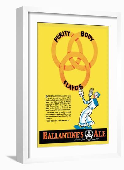 Ballantine's Ale, Purity, Body, Flavor-null-Framed Art Print