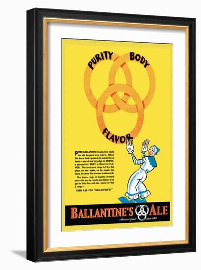 Ballantine's Ale, Purity, Body, Flavor-null-Framed Art Print