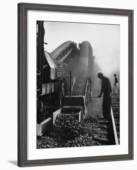 Ballast Cleaner, Lifts and Sifts 700 Tons of Ballast an Hour, Removing Debris-Al Fenn-Framed Photographic Print