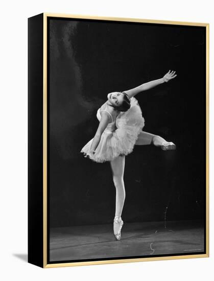 Ballerina Alicia Alonso in Attitude Renversee Position-Gjon Mili-Framed Premier Image Canvas