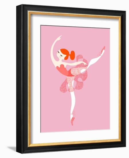 Ballerina Arabesque-The Paper Nut-Framed Art Print