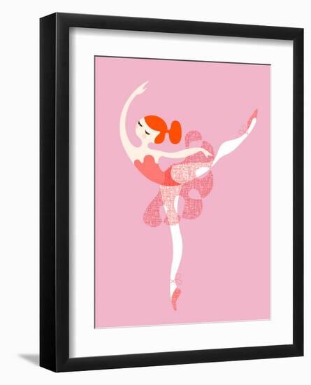 Ballerina Arabesque-The Paper Nut-Framed Art Print