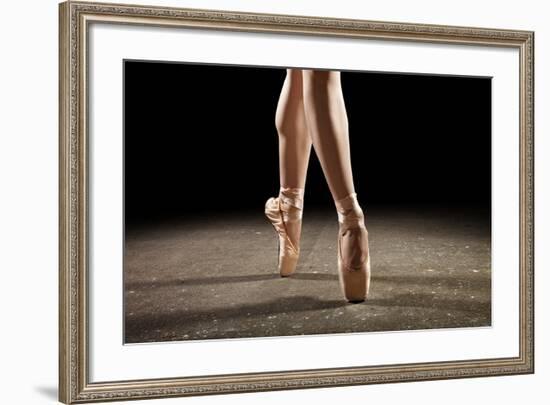 Ballerina Balancing En Pointe-null-Framed Premium Giclee Print