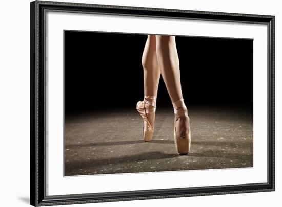 Ballerina Balancing En Pointe-null-Framed Premium Giclee Print