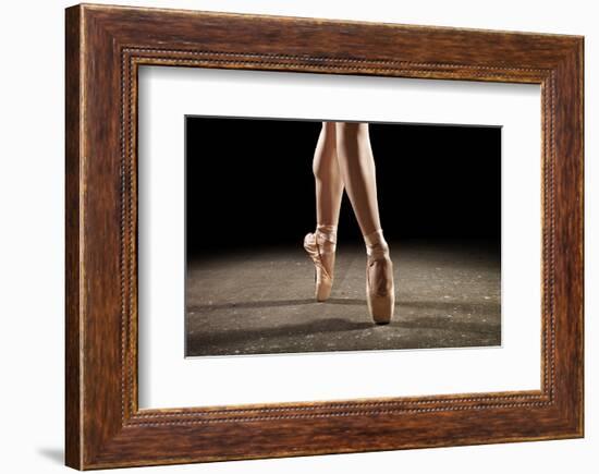 Ballerina Balancing En Pointe-null-Framed Art Print