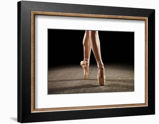 Ballerina Balancing En Pointe-null-Framed Art Print