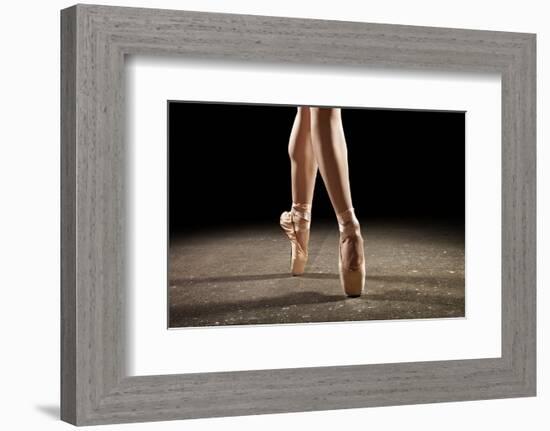 Ballerina Balancing En Pointe-null-Framed Art Print