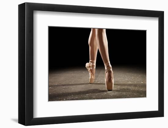 Ballerina Balancing En Pointe-null-Framed Art Print