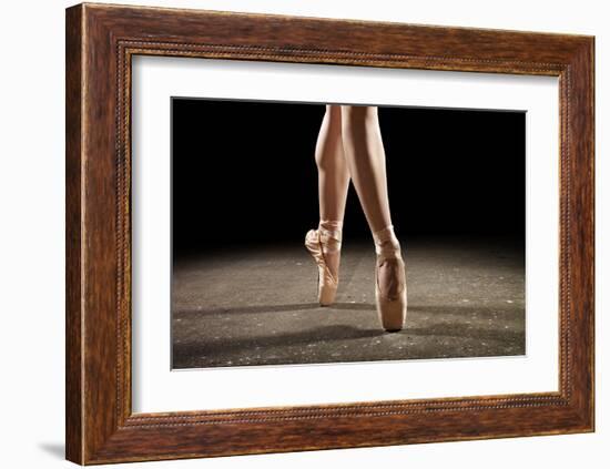 Ballerina Balancing En Pointe-null-Framed Art Print