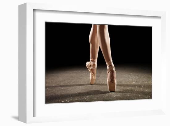 Ballerina Balancing En Pointe-null-Framed Art Print