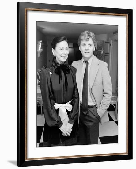 Ballerina Dame Margot Fonteyn with Dancer Choreographer Mikhail Baryshnikov-null-Framed Premium Photographic Print