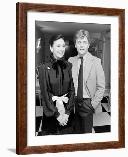 Ballerina Dame Margot Fonteyn with Dancer Choreographer Mikhail Baryshnikov-null-Framed Premium Photographic Print