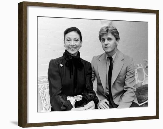 Ballerina Dame Margot Fonteyn with Dancer Choreographer Mikhail Baryshnikov-null-Framed Premium Photographic Print