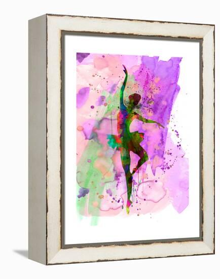 Ballerina Dancing Watercolor 1-Irina March-Framed Stretched Canvas