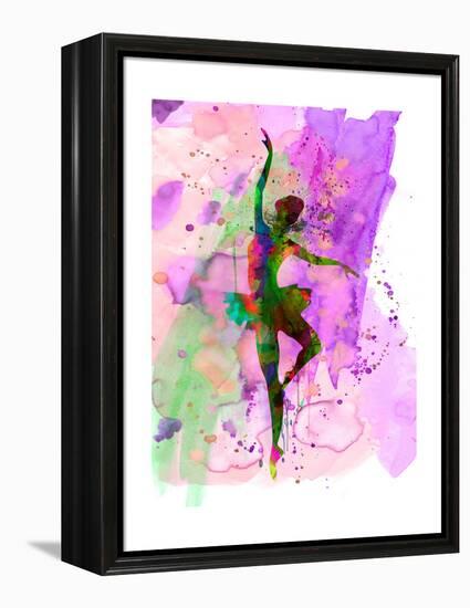 Ballerina Dancing Watercolor 1-Irina March-Framed Stretched Canvas