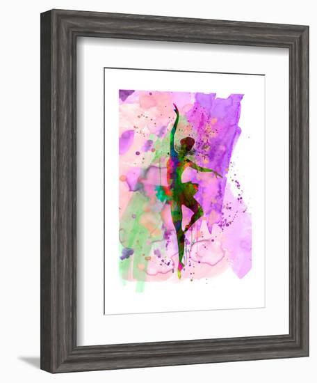 Ballerina Dancing Watercolor 1-Irina March-Framed Art Print