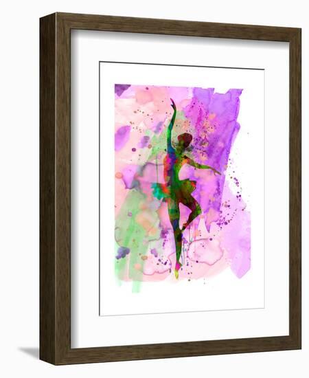 Ballerina Dancing Watercolor 1-Irina March-Framed Art Print