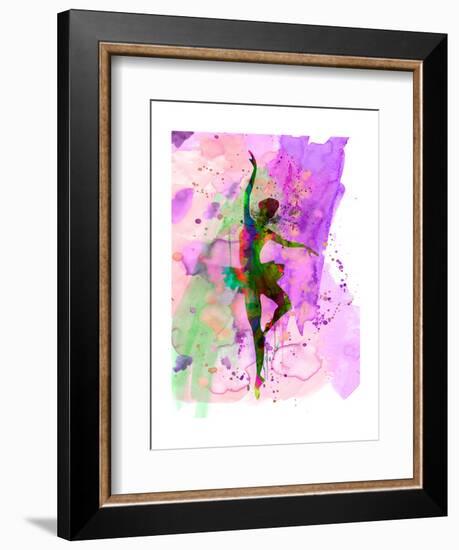 Ballerina Dancing Watercolor 1-Irina March-Framed Art Print