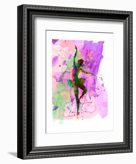 Ballerina Dancing Watercolor 1-Irina March-Framed Art Print