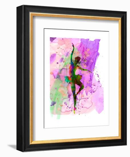 Ballerina Dancing Watercolor 1-Irina March-Framed Art Print