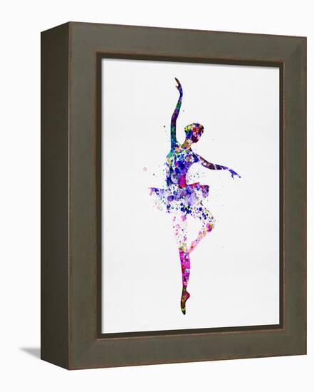 Ballerina Dancing Watercolor 2-Irina March-Framed Stretched Canvas