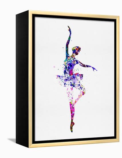 Ballerina Dancing Watercolor 2-Irina March-Framed Stretched Canvas