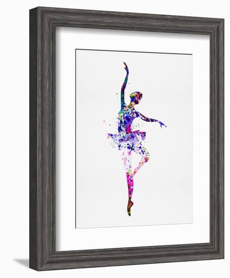 Ballerina Dancing Watercolor 2-Irina March-Framed Art Print