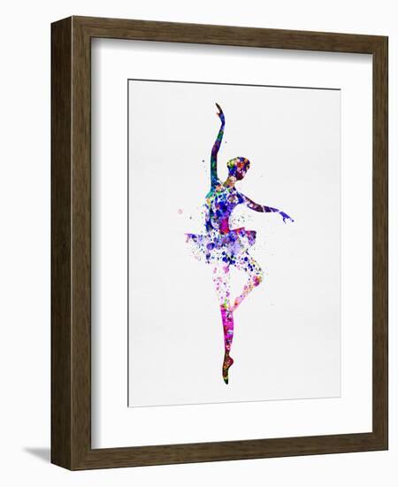 Ballerina Dancing Watercolor 2-Irina March-Framed Art Print