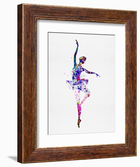 Ballerina Dancing Watercolor 2-Irina March-Framed Art Print