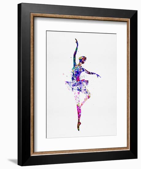 Ballerina Dancing Watercolor 2-Irina March-Framed Art Print