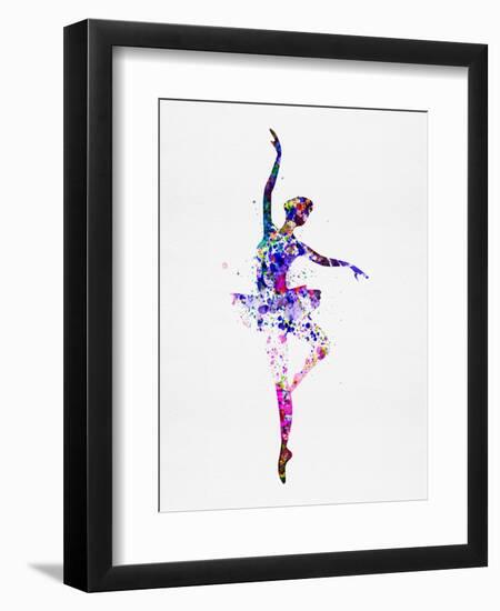 Ballerina Dancing Watercolor 2-Irina March-Framed Art Print