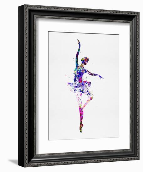 Ballerina Dancing Watercolor 2-Irina March-Framed Art Print