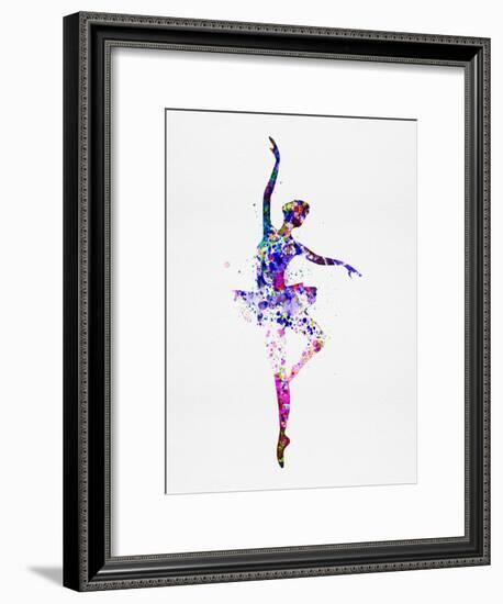 Ballerina Dancing Watercolor 2-Irina March-Framed Premium Giclee Print