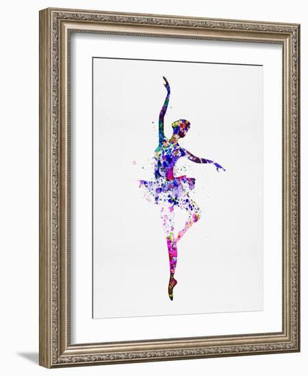 Ballerina Dancing Watercolor 2-Irina March-Framed Art Print